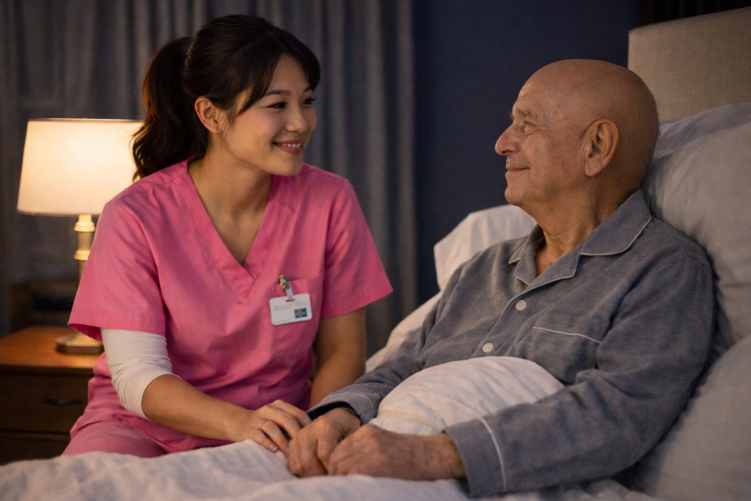 Live-in caregiver with senior